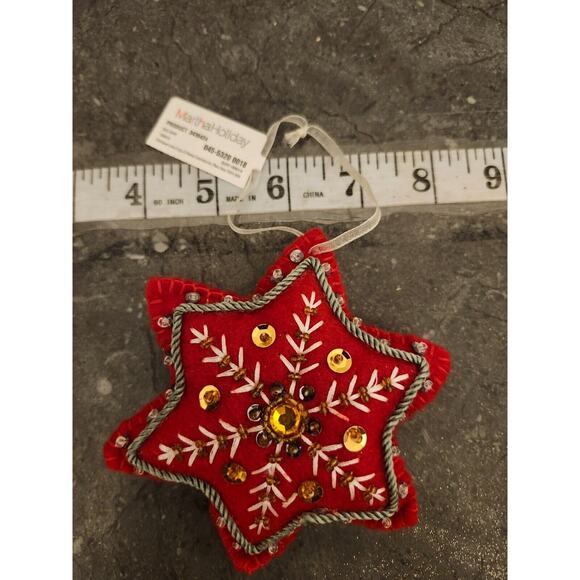 Martha Stewart Snowflakes Christmas Ornaments Red Holiday Christmas‎ Tree Decor - Picture 1 of 3
